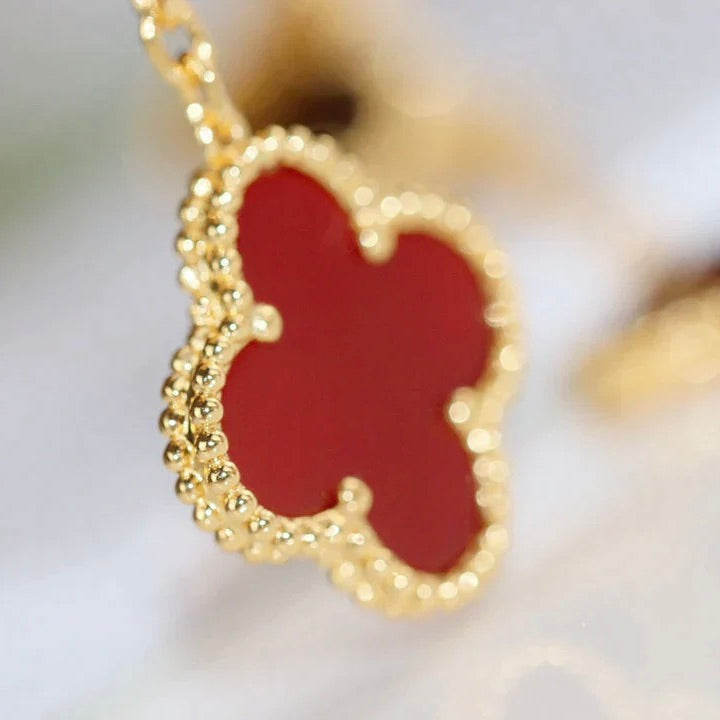 [⭐moonlume]CLOVER  2 MOTIF  TIGER EYE CARNELIAN EARRINGS