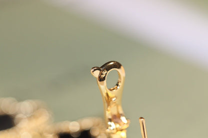 [⭐moonlume]CLOVER EARRINGS GOLD ONYX MOP 3 MOTIF