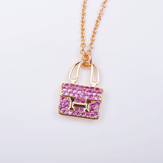 [⭐moonlume]CONSTANCE PEDANT PURPLE DIAMOND NECKLACE