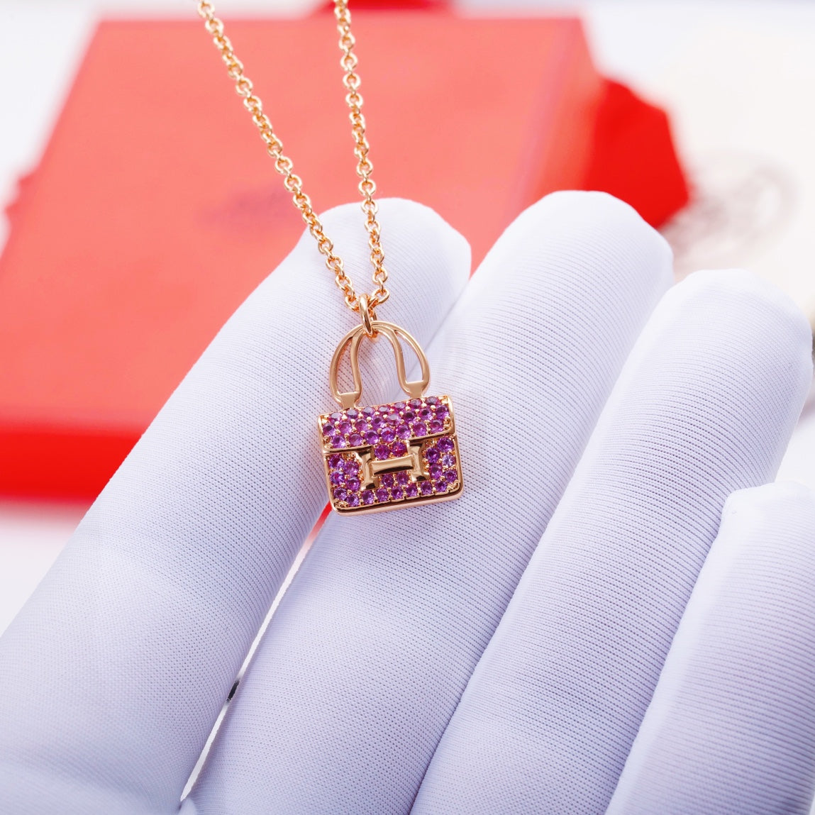 [⭐moonlume]CONSTANCE PEDANT PURPLE DIAMOND NECKLACE