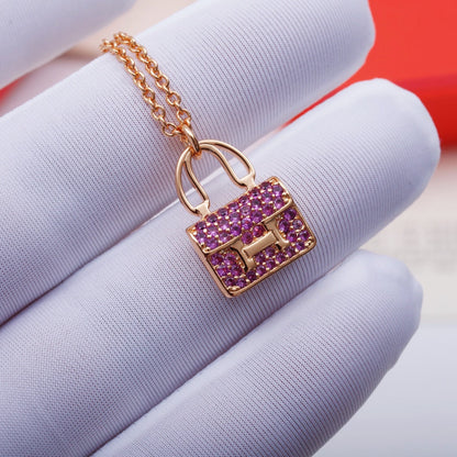 [⭐moonlume]CONSTANCE PEDANT PURPLE DIAMOND NECKLACE