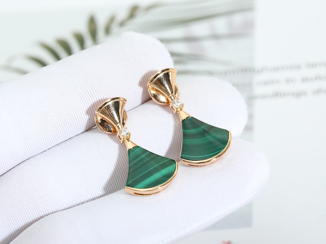 [⭐moonlume]DREAM MALACHITE PINK GOLD EARRINGS