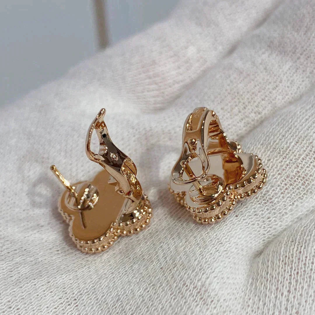 [⭐moonlume]CLOVER MEDIUM 1 MOTIFS CARNELIAN  DIAMOND earrings