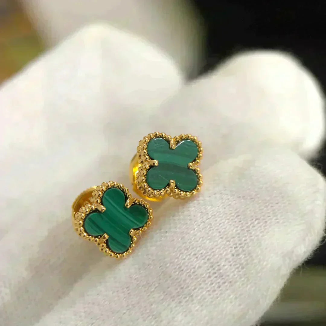 [⭐moonlume]CLOVER MINI 9.5MM MALACHITE  EARRINGS
