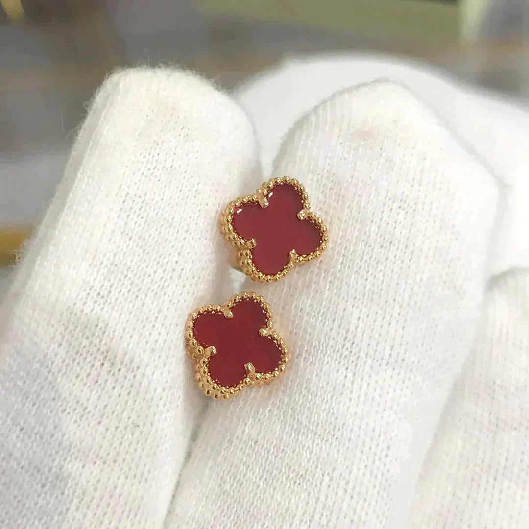 [⭐moonlume]CLOVER MINI 9.5MM CARNELIAN EARRINGS