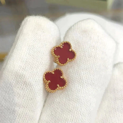 [⭐moonlume]CLOVER MINI 9.5MM CARNELIAN EARRINGS