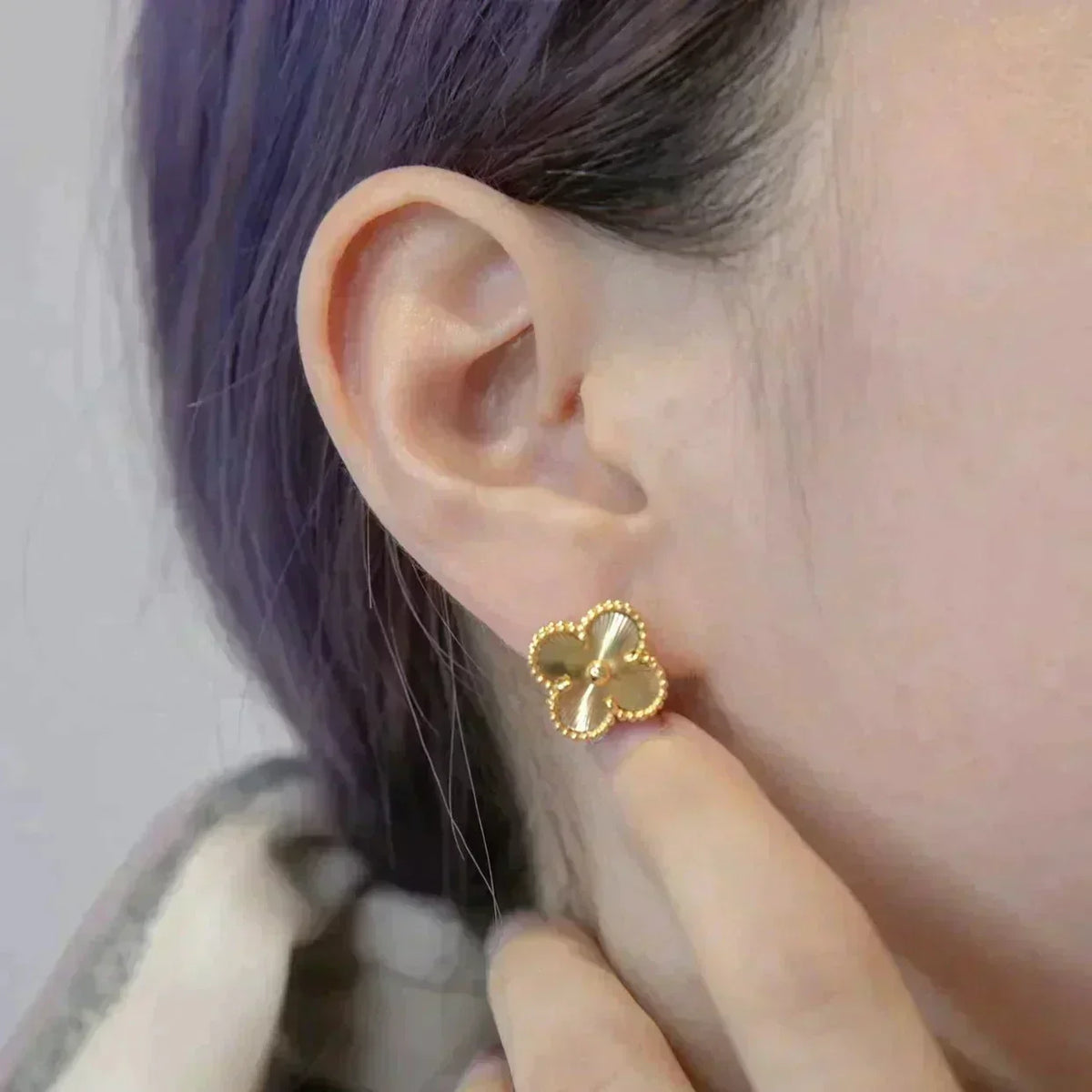 [⭐moonlume]CLOVER MEDIUM 1 MOTIFS LASER EARRINGS