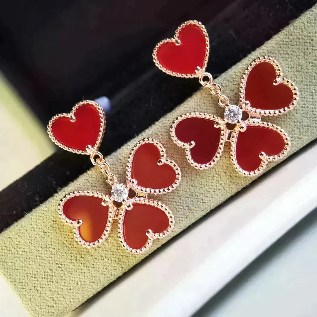 [⭐moonlume]SWEET CLOVER CARNELIAN EARRINGS