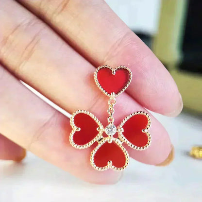 [⭐moonlume]SWEET CLOVER CARNELIAN EARRINGS