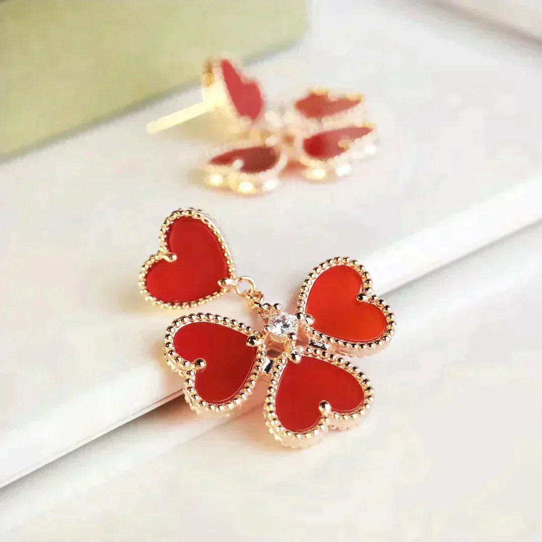 [⭐moonlume]SWEET CLOVER CARNELIAN EARRINGS
