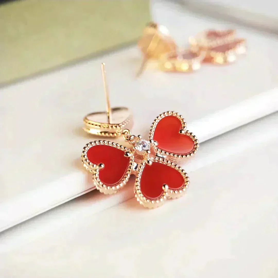 [⭐moonlume]SWEET CLOVER CARNELIAN EARRINGS