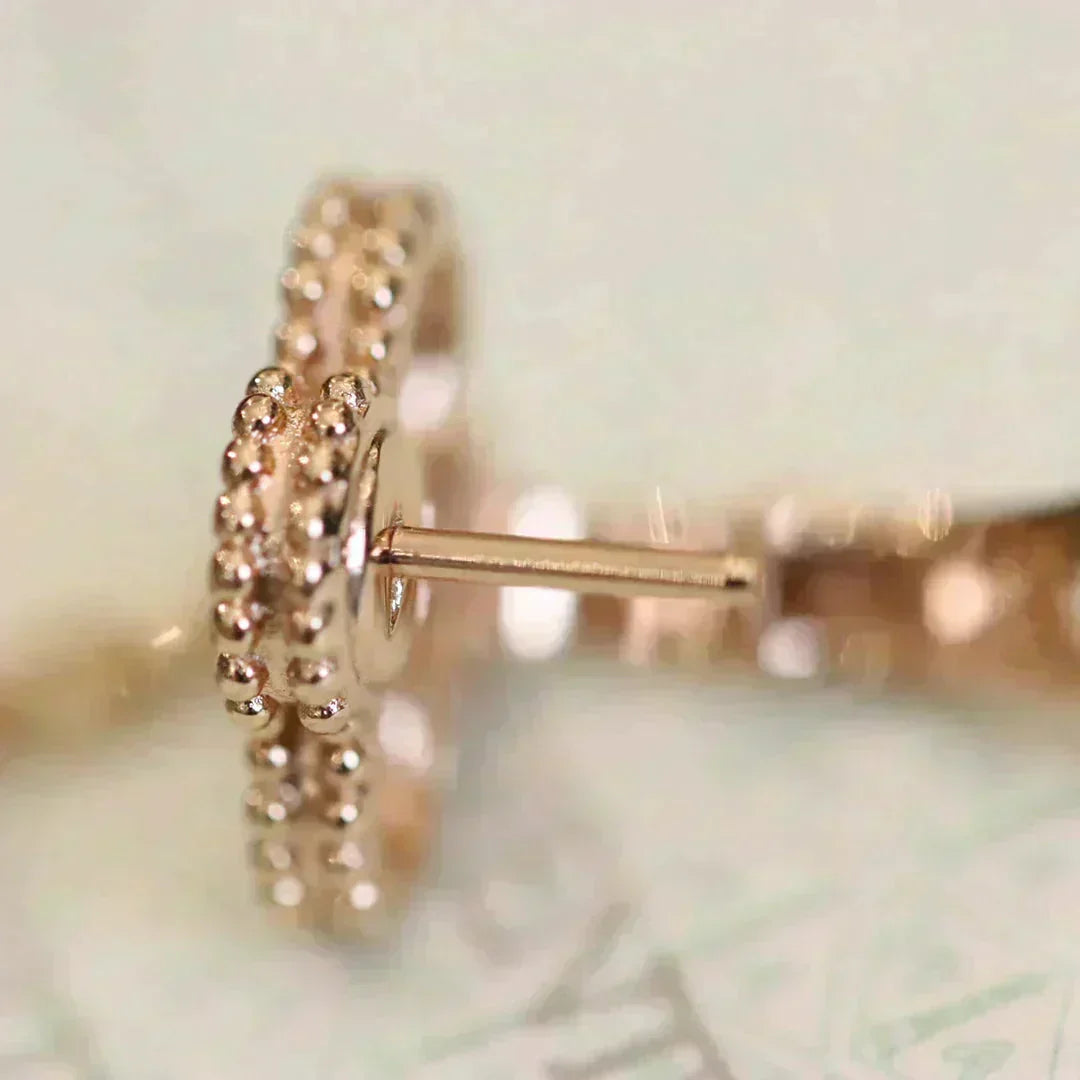 [⭐moonlume]CLOVER MEDIUM 1 MOTIFS FUll DIAMOND EARRINGS