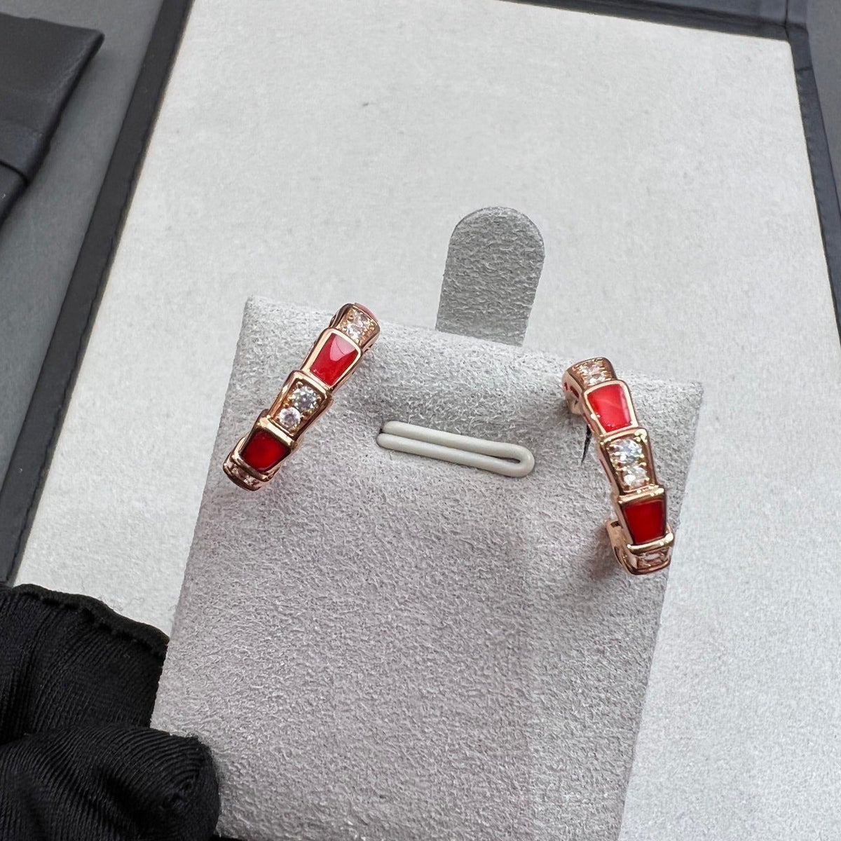 [⭐moonlume]SERPENTI CARNELIAN PINK GOLD EARRINGS