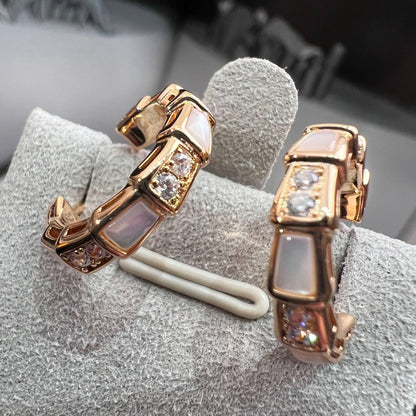 [⭐moonlume]SERPENTI MOP PINK GOLD EARRINGS