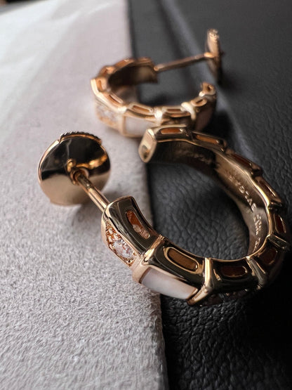[⭐moonlume]SERPENTI MOP PINK GOLD EARRINGS