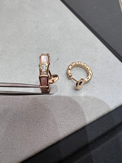 [⭐moonlume]SERPENTI MOP PINK GOLD EARRINGS