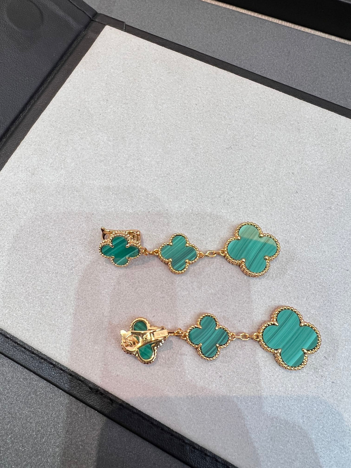 [⭐moonlume]CLOVER MALACHITE 3 MOTIFS GOLD