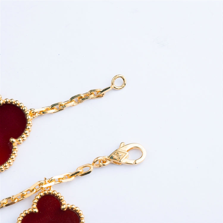 [⭐moonlume]CLOVER BRACELET 5 MOTIFS CARNELIAN TIGER EYE
