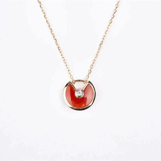 [⭐moonlume]AMULETTE GOLD CARNELIAN ONYX NECKLACE