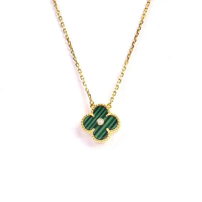[⭐moonlume]CLOVER 15MM DIAMOND TURQUOISE NECKLACE