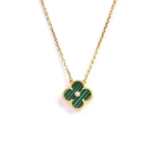 [⭐moonlume]CLOVER 15MM DIAMOND TURQUOISE NECKLACE