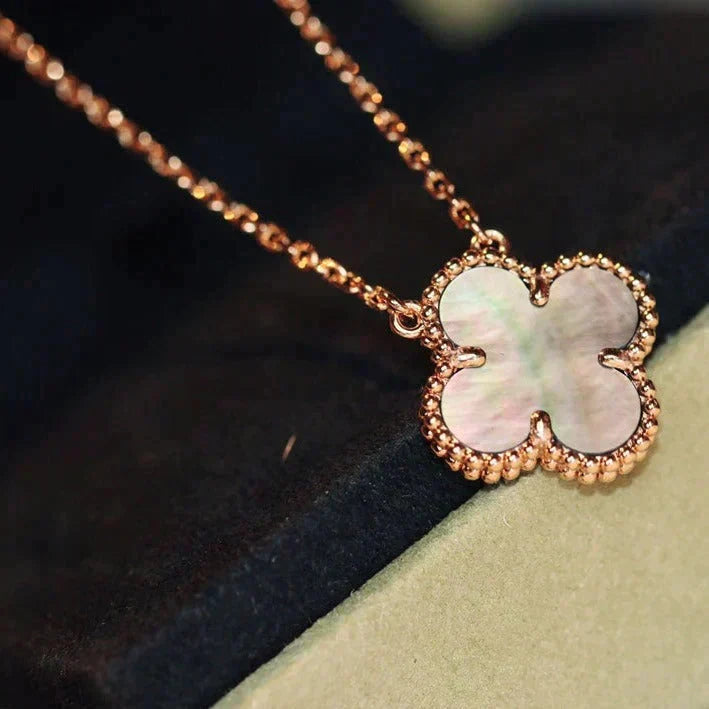 [⭐moonlume]CLOVER 15MM  GRAY MOTHER OF PEARL NECKLACE