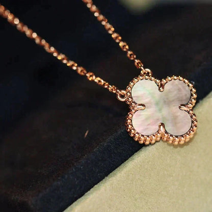 [⭐moonlume]CLOVER 15MM  GRAY MOTHER OF PEARL NECKLACE