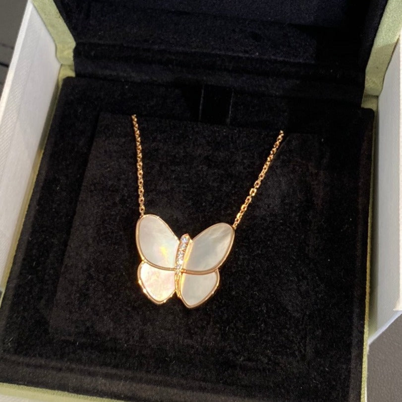 [⭐moonlume]BUTTERFLY GOLD MOP DIAMOND NECKLACE