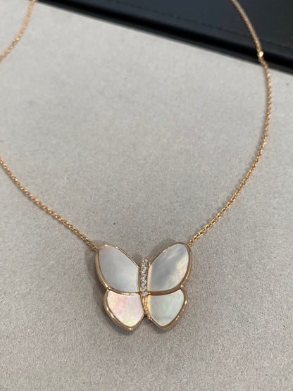 [⭐moonlume]BUTTERFLY GOLD MOP DIAMOND NECKLACE