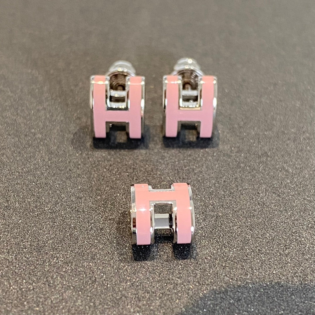 [⭐moonlume]MINI POP H SILVER EARRINGS PINK