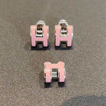 [⭐moonlume]MINI POP H SILVER EARRINGS PINK