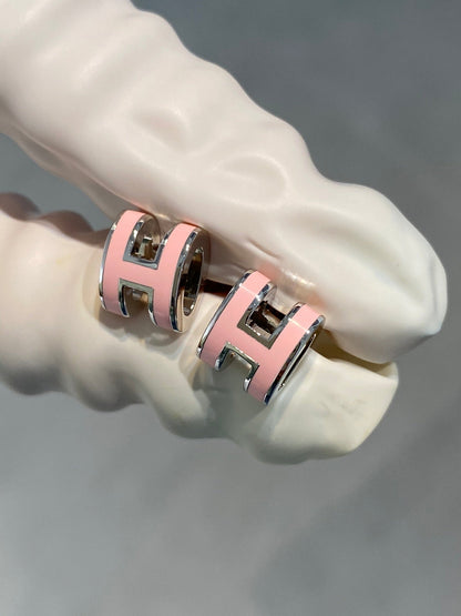 [⭐moonlume]MINI POP H SILVER EARRINGS PINK