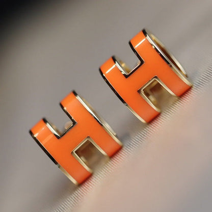 [⭐moonlume]MINI POP H EARRINGS ORANGE