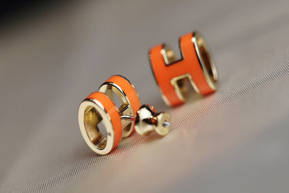 [⭐moonlume]MINI POP H EARRINGS ORANGE