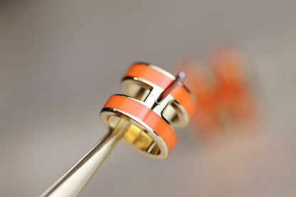 [⭐moonlume]MINI POP H EARRINGS ORANGE