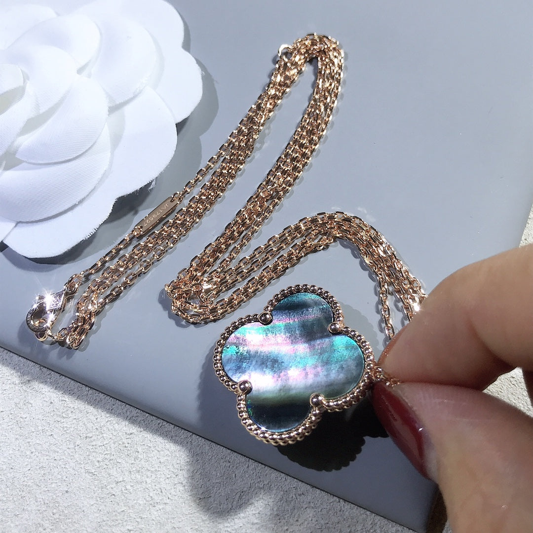 [⭐moonlume]CLOVER 25MM GOLD DARK MOP BIG CLOVER NECKLACE