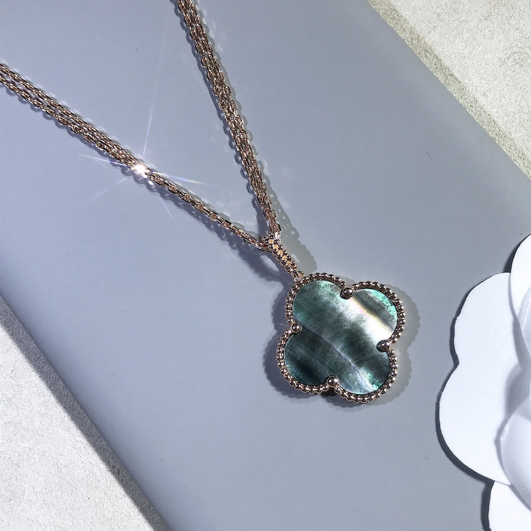 [⭐moonlume]CLOVER 25MM GOLD DARK MOP BIG CLOVER NECKLACE