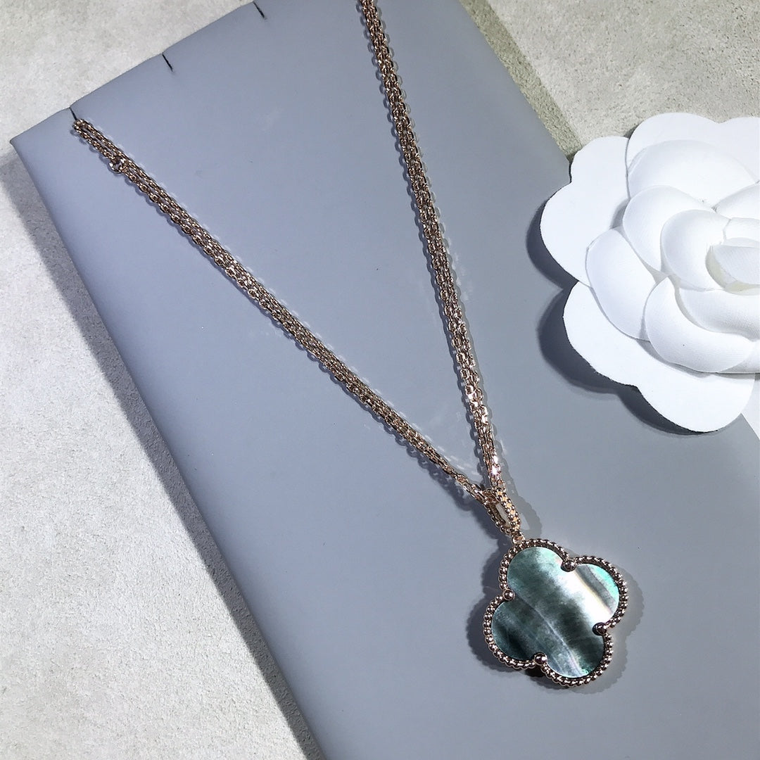 [⭐moonlume]CLOVER 25MM GOLD DARK MOP BIG CLOVER NECKLACE