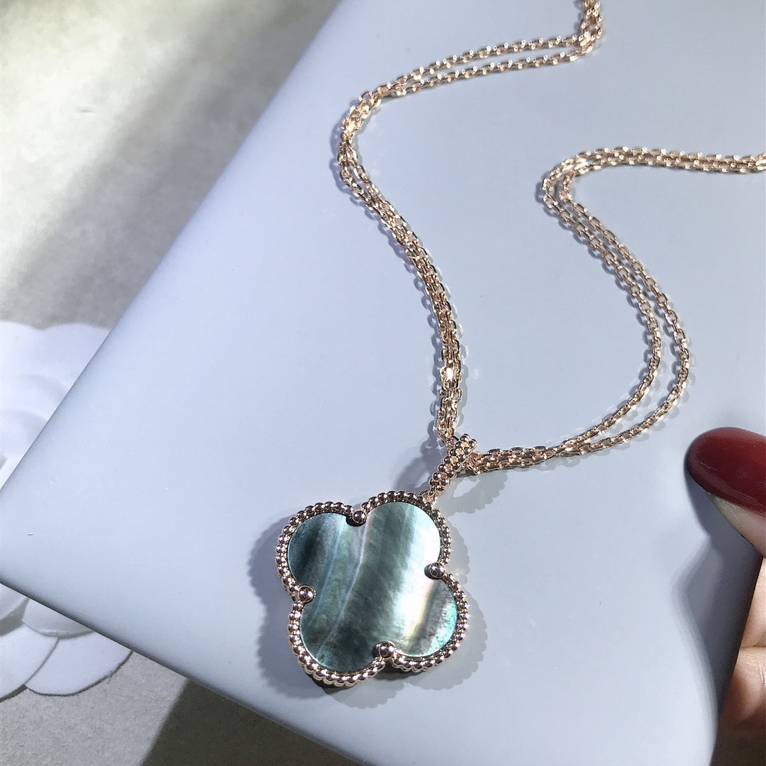 [⭐moonlume]CLOVER 25MM GOLD DARK MOP BIG CLOVER NECKLACE
