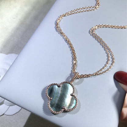 [⭐moonlume]CLOVER 25MM GOLD DARK MOP BIG CLOVER NECKLACE