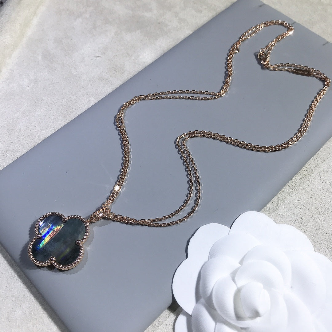 [⭐moonlume]CLOVER 25MM GOLD DARK MOP BIG CLOVER NECKLACE
