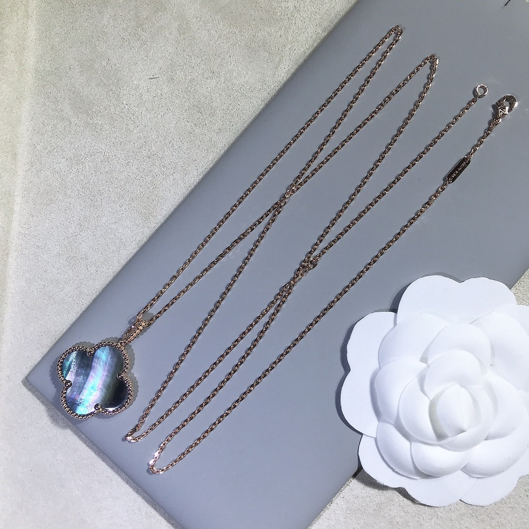 [⭐moonlume]CLOVER 25MM GOLD DARK MOP BIG CLOVER NECKLACE