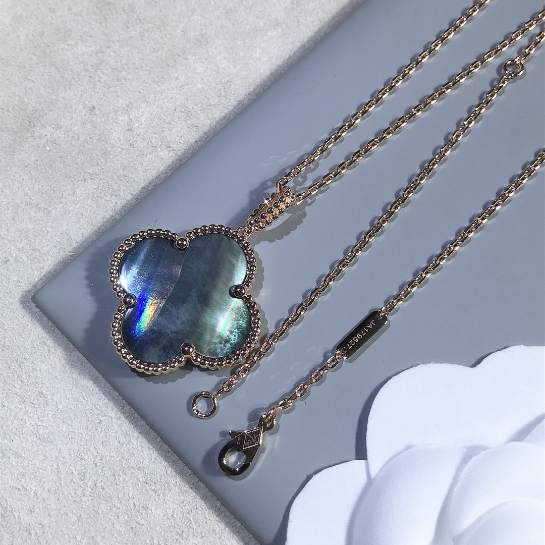[⭐moonlume]CLOVER 25MM GOLD DARK MOP BIG CLOVER NECKLACE