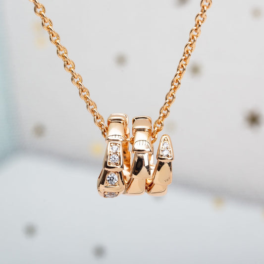 [⭐moonlume]SERPENTI PINK GOLD NECKLACE DIAMOND