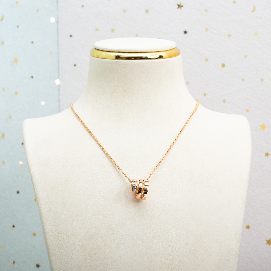 [⭐moonlume]SERPENTI PINK GOLD NECKLACE DIAMOND