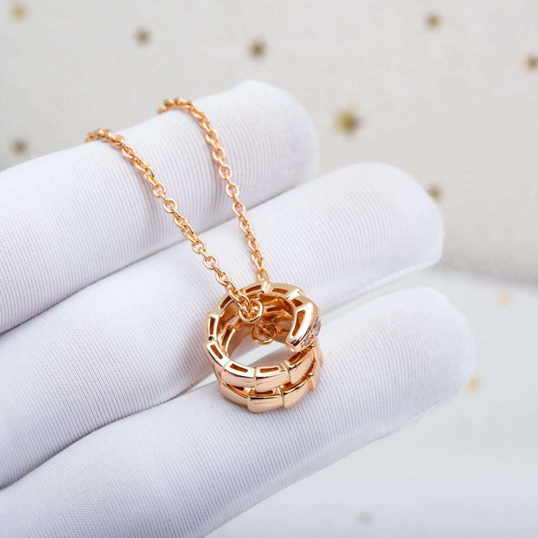 [⭐moonlume]SERPENTI PINK GOLD NECKLACE DIAMOND