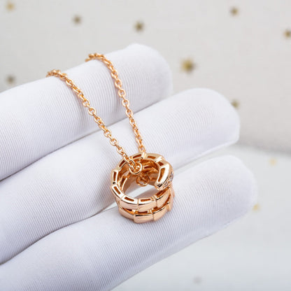 [⭐moonlume]SERPENTI PINK GOLD NECKLACE DIAMOND