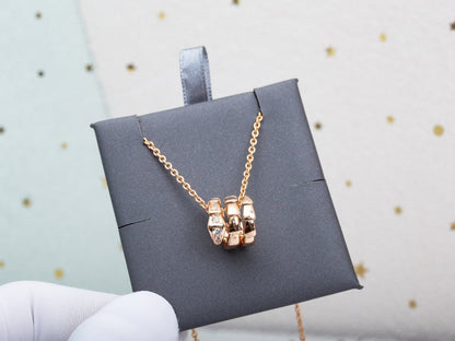 [⭐moonlume]SERPENTI PINK GOLD NECKLACE DIAMOND