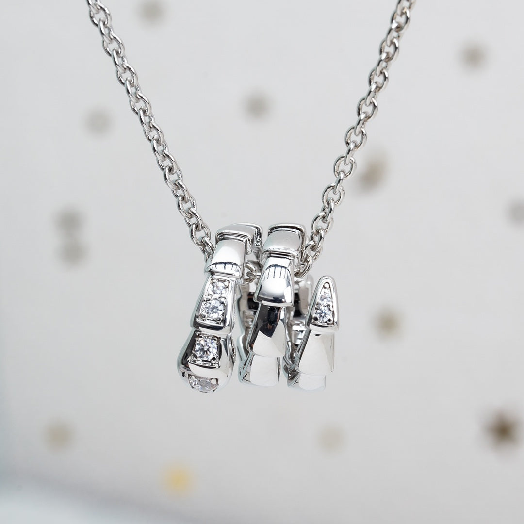 [⭐moonlume]SERPENTI SILVER NECKLACE DIAMOND