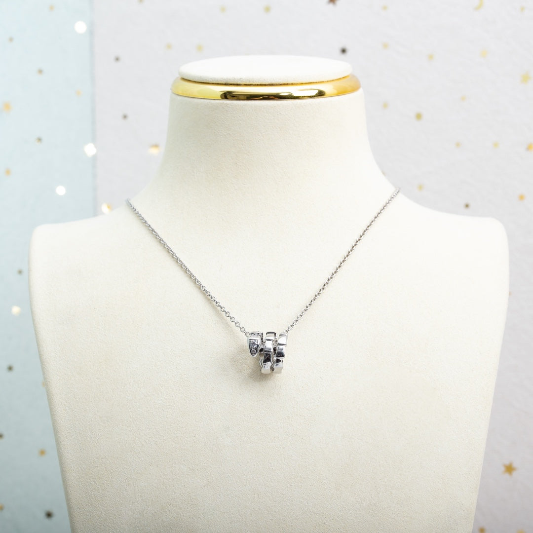 [⭐moonlume]SERPENTI SILVER NECKLACE DIAMOND